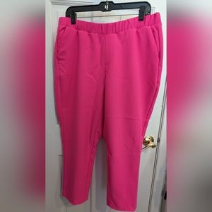 Torrid neon pink pull-on relaxed taper ankle pants NWOT size 1, short inseam